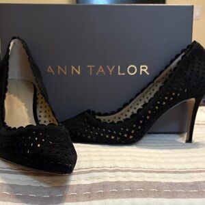 Ann Taylor Black Perforated Heels